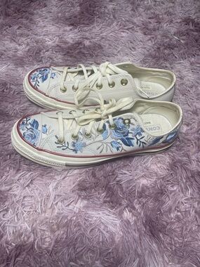CONVERSE LEATHER WOMENS WMNS CHUCK 70 LOW 'PARKWAY FLORAL EMBROIDERY' size 9